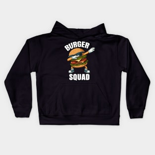 Dabbing Burger Lover, Burger Squad Kids Hoodie